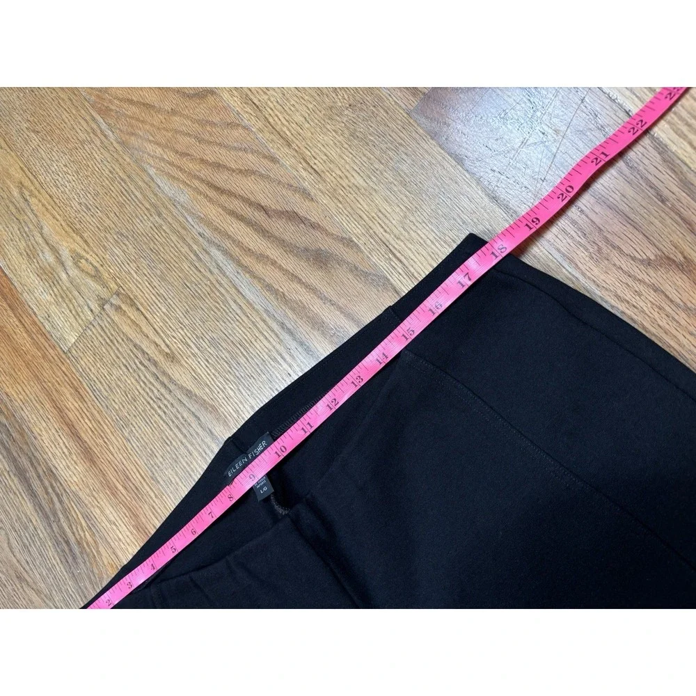 Eileen Fisher Ponte Knit Pull On Pants Women's Sz Large‎ Black Stretch Made USA